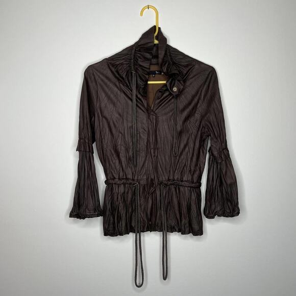 Anthropologie Ryu Brown Faux Leather Jacket Women's size Small - Picture 1 of 7